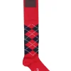 Calze disegno argyle in cashmere e viscosa