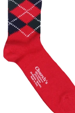 Calze disegno argyle in cashmere e viscosa