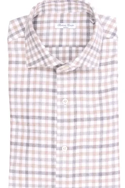 camicia a quadretti in flanella di cotone