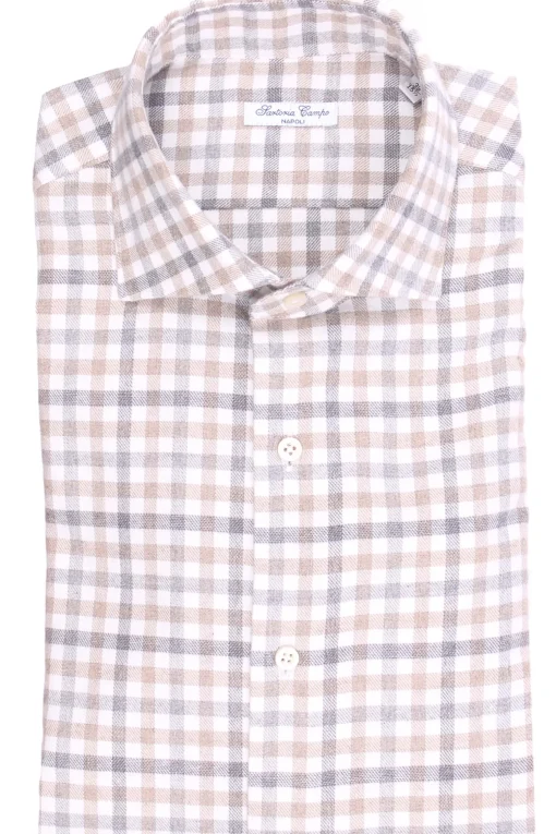 camicia a quadretti in flanella di cotone