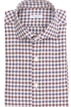 camicia a quadretti in flanella di cotone