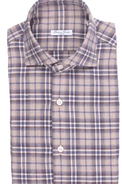 camicia a quadretti in flanella di cotone