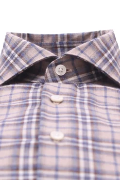 camicia a quadretti in flanella di cotone