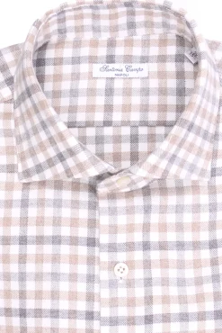camicia a quadretti in flanella di cotone