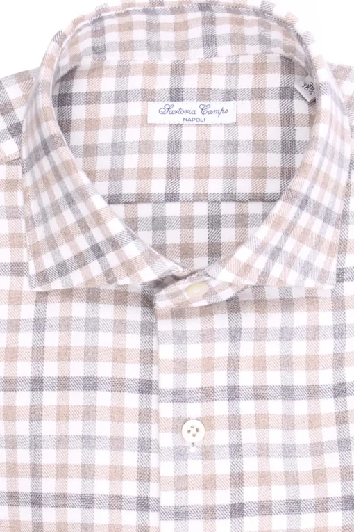 camicia a quadretti in flanella di cotone