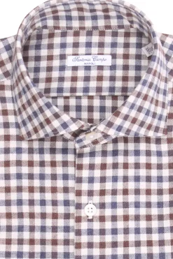 camicia a quadretti in flanella di cotone