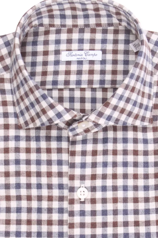 camicia a quadretti in flanella di cotone
