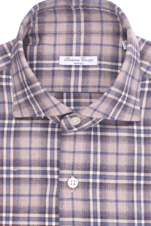 camicia a quadretti in flanella di cotone