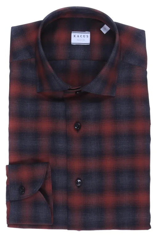Camicia a quadri in flanella leggera melange