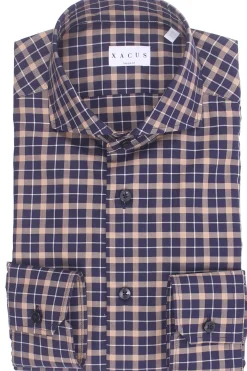 camicia a quadri in twill di cotone