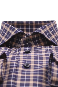 camicia a quadri in twill di cotone