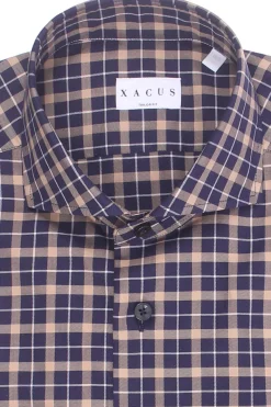 camicia a quadri in twill di cotone