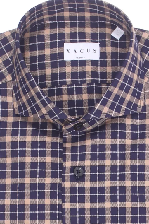 camicia a quadri in twill di cotone