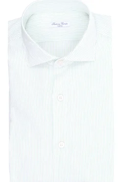 camicia a righe in cotone seersucker