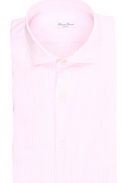 camicia a righe in cotone seersucker