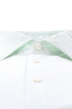 camicia a righe in cotone seersucker