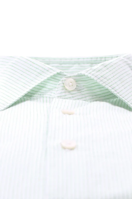 camicia a righe in cotone seersucker