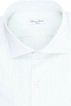 camicia a righe in cotone seersucker