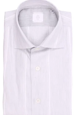 camicia a righe in flanella di cotone e lyocell