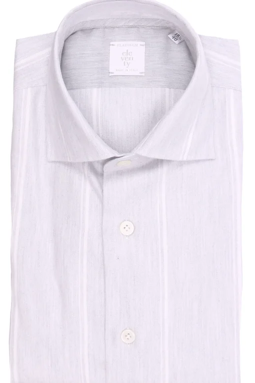 camicia a righe in flanella di cotone e lyocell