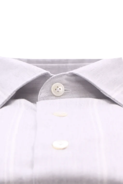 camicia a righe in flanella di cotone e lyocell
