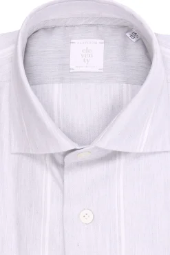 camicia a righe in flanella di cotone e lyocell