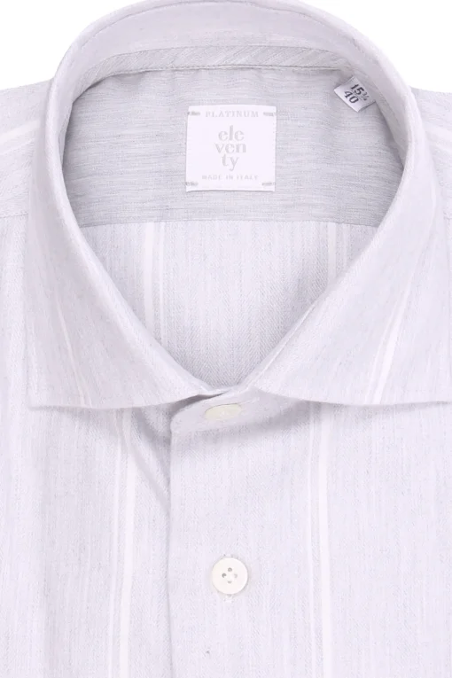 camicia a righe in flanella di cotone e lyocell