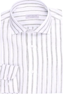 camicia a righe in lino