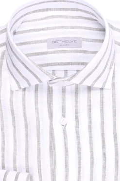 camicia a righe in lino