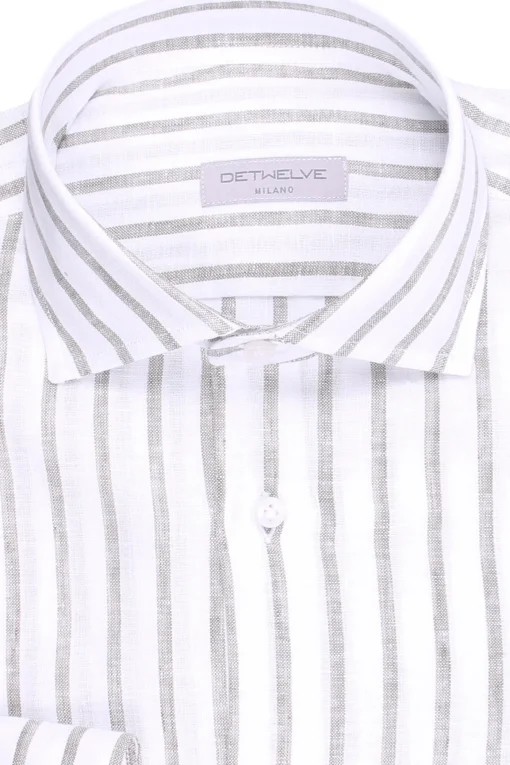camicia a righe in lino