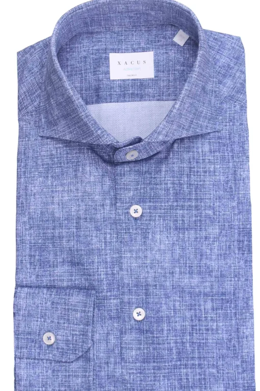 camicia active effetto denim in jersey tecnico