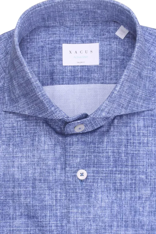 camicia active effetto denim in jersey tecnico
