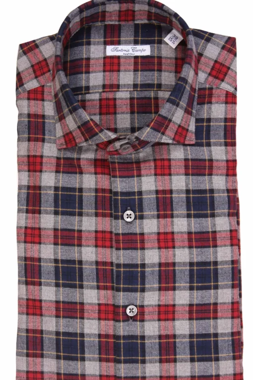 Camicia check ini flanella di cotone