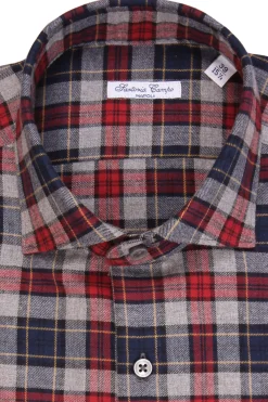 Camicia check ini flanella di cotone