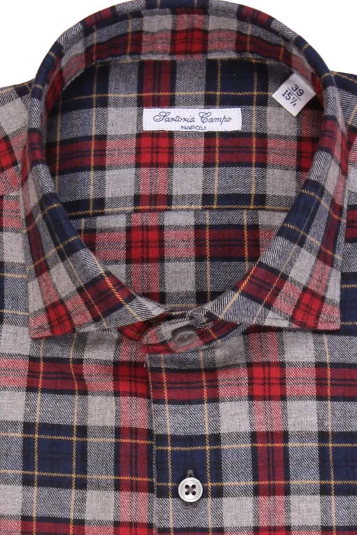 Camicia check ini flanella di cotone