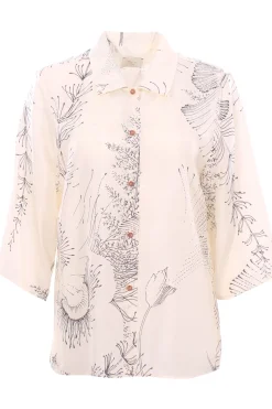 Camicia dancing flow in seta stampata