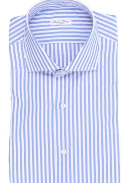 camicia in cotone riga larga