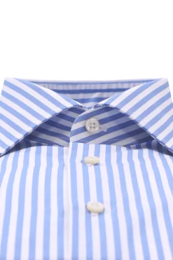 camicia in cotone riga larga