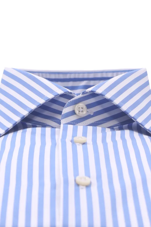 camicia in cotone riga larga