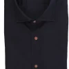 Camicia in gabardina di cotone con bottoni automatici