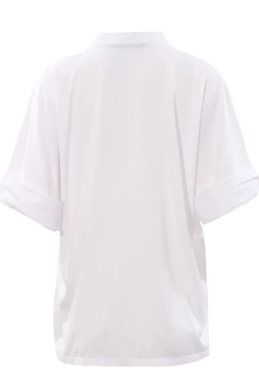Camicia in jersey di cotone con monile