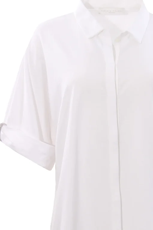 Camicia in jersey di cotone con monile