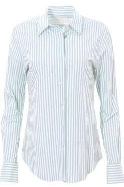 Camicia in jersey stretch disegno riga