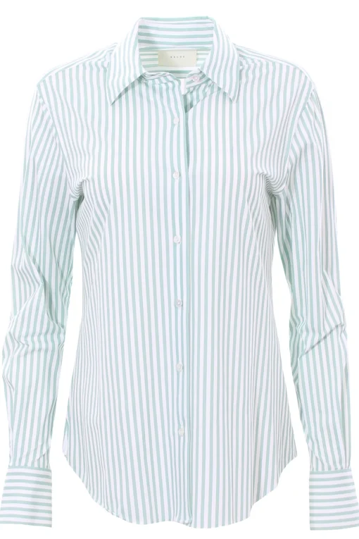 Camicia in jersey stretch disegno riga