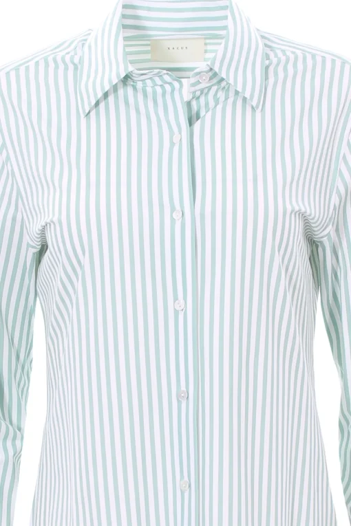Camicia in jersey stretch disegno riga