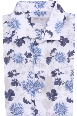 Camicia in lino stampa fiori