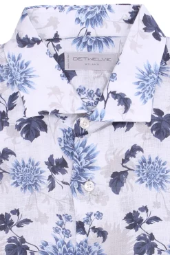 Camicia in lino stampa fiori