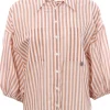 Camicia in seta e cotone disegno riga