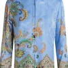 Camicia in viscosa di seta con stampa floreale