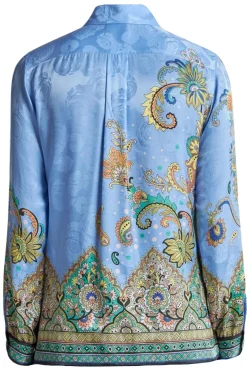 Camicia in viscosa di seta con stampa floreale